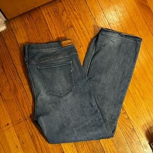 EXPRESS Barely Boot Mid-Rise Stretch Denim Blue Jeans Size 16R